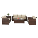 Outdoor 7-Seater Wicker Sectional Sofa Set