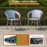Outdoor Rattan Wicker 5-Piece Patio Furniture Set (Silver Grey)