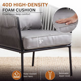 Outdoor 5 Piece Rope Patio Sofa Set (Grey)