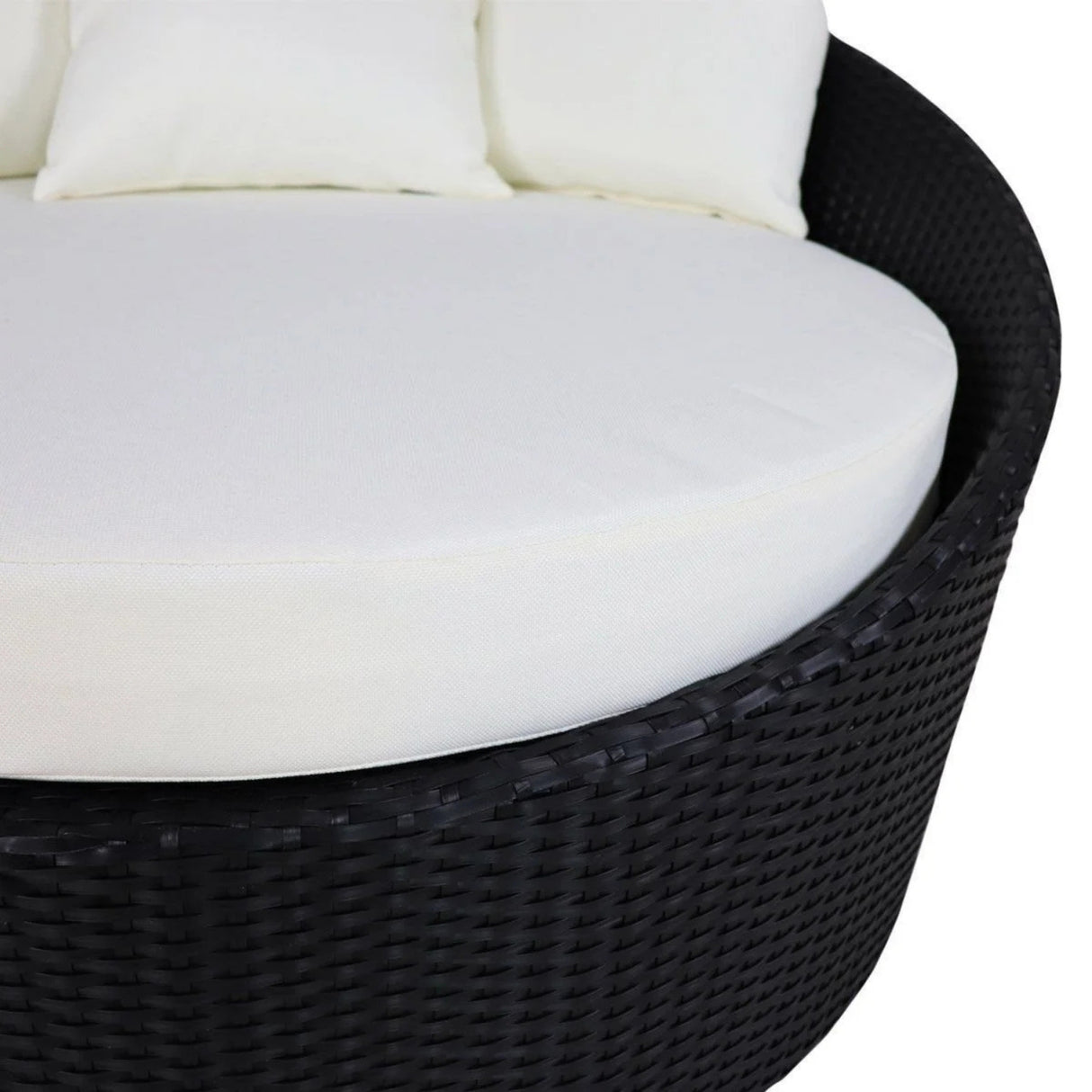 Outdoor Rattan Wicker Daybed with Glass Top Table