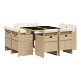 Outdoor Rattan Wicker Dinning Set 9-Piece