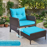 Outdoor 5 Piece Patio Wicker Furniture Set