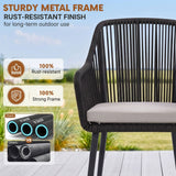5-Piece Outdoor Rope Patio Dining Set