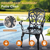 Outdoor 3-Piece Cast Aluminum Bistro Set (Black)