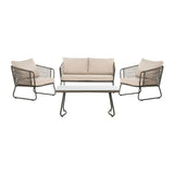 4 Piece Outdoor All-Weather Rope Sofa Set
