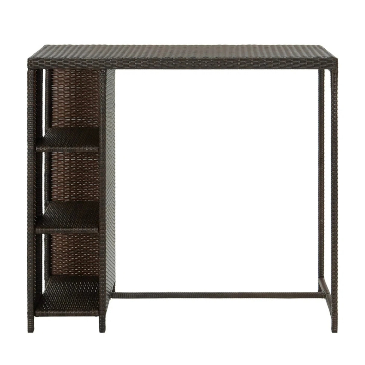 Outdoor Rattan Wicker Bar Table with High-Top Design