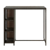 Outdoor Rattan Wicker Bar Table with High-Top Design
