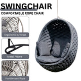 Grey Rope Hanging Egg Swing Chair