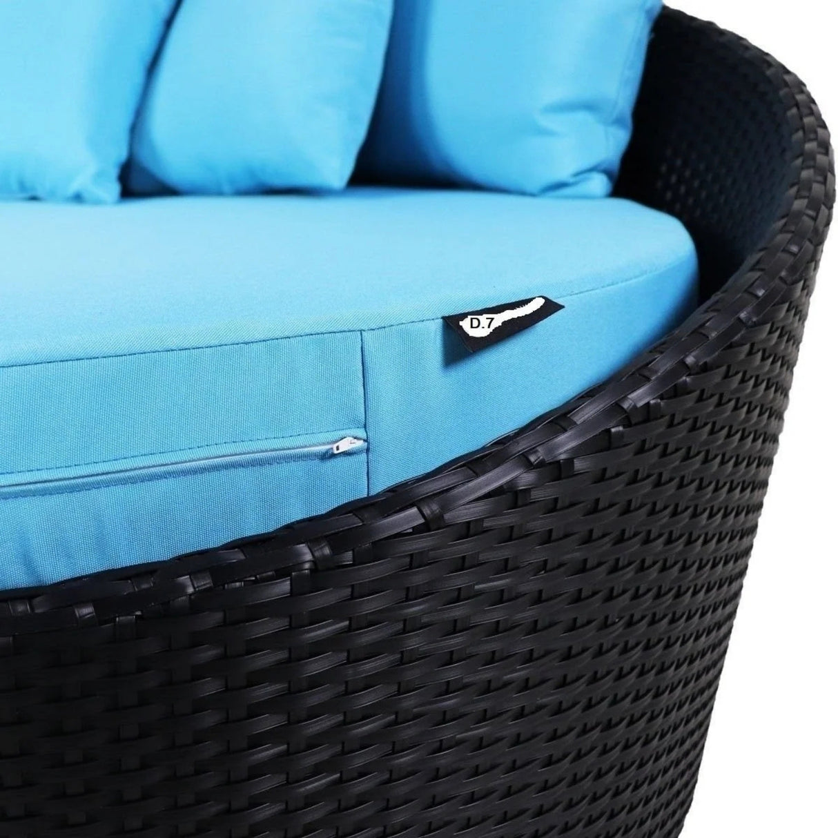 Outdoor Rattan Wicker Daybed with Glass Top Table