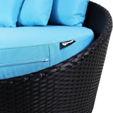Outdoor Rattan Wicker Daybed with Glass Top Table