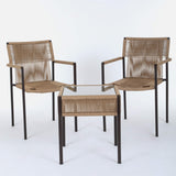Outdoor Rope 3-Piece Patio Set (Beige)