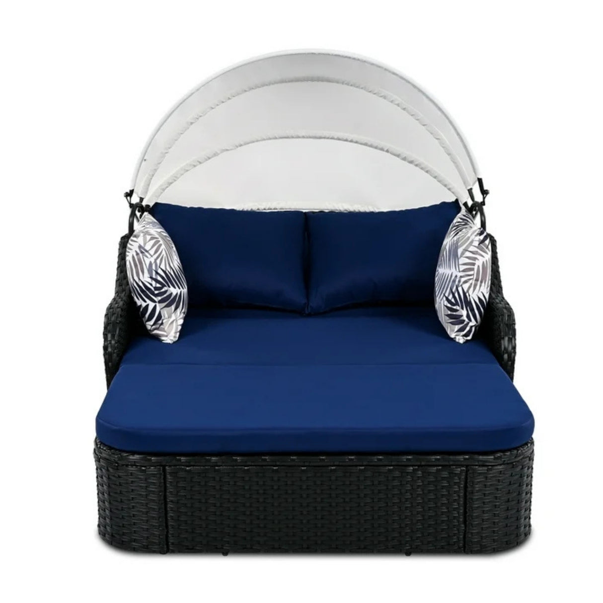 Outdoor Rattan Wicker Double Seater Canopy Daybed