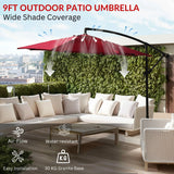 9 Ft Outdoor Offset Cantilever Patio Umbrella with Marble Base