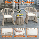 Outdoor Rope 3-Piece Patio Set (Beige & Off-White)