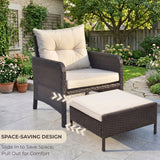 Outdoor 5 Piece Patio Wicker Furniture Set