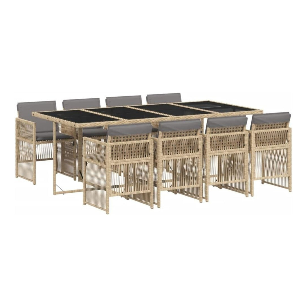 Outdoor Rattan Wicker Dinning Set 9-Piece