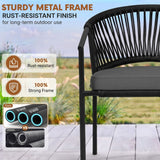4-Piece Outdoor Rope Patio Dining Chairs