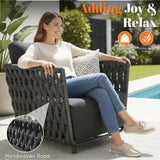 4-Piece Outdoor Rope Sofa Set (Grey)