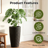 2-Piece Outdoor Wicker Planter Set (Black)