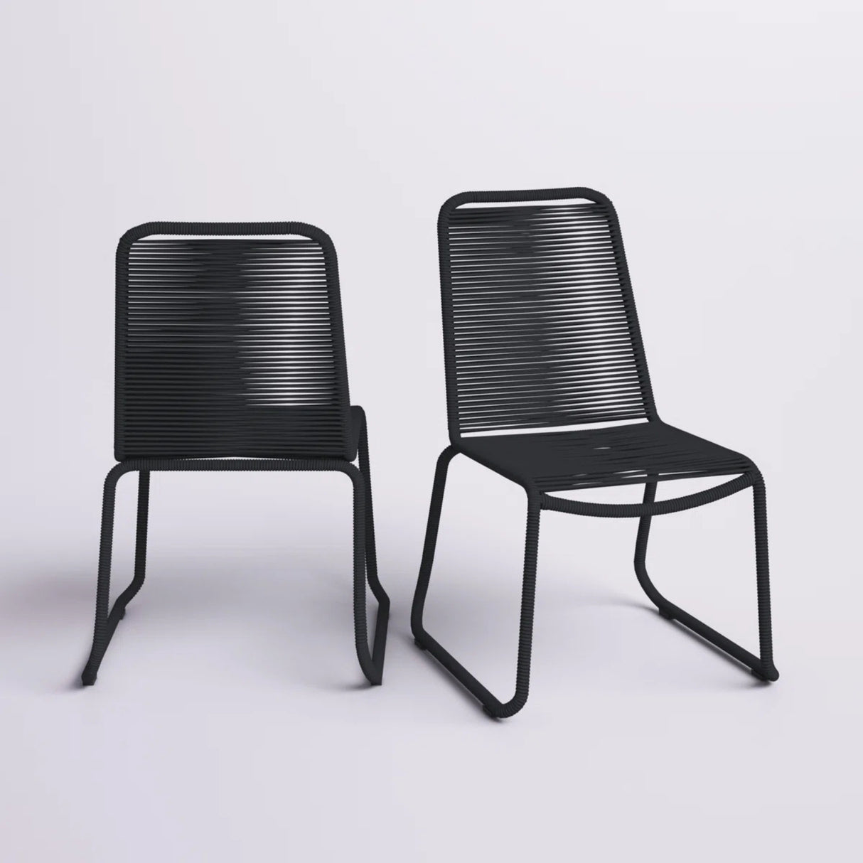 2-Piece Outdoor Rope Patio Dining Chairs