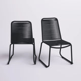2-Piece Outdoor Rope Patio Dining Chairs