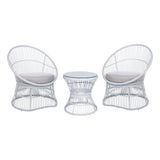 Outdoor Rope Patio Set with Glass Top Table