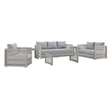 Outdoor Wicker Woven 6 Pieces Sectional Patio Furniture Set