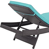 Outdoor Rattan Wicker Chaise Lounger For Poolside