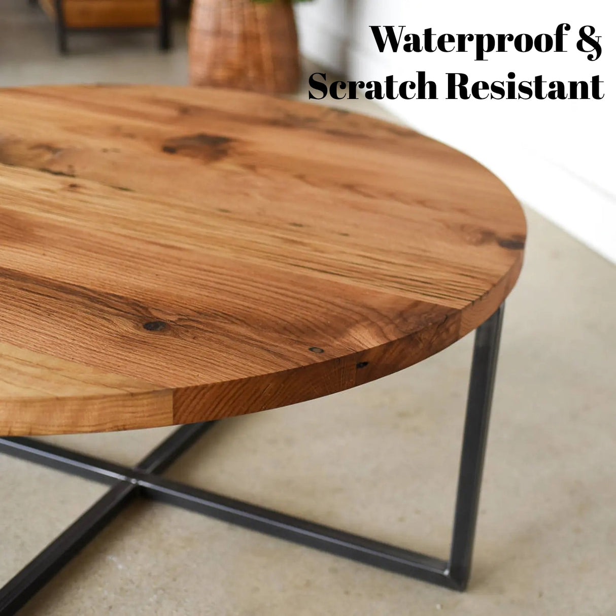 Sheesham Wood Top Round Coffee Table