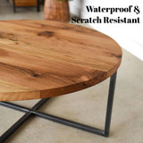 Sheesham Wood Top Round Coffee Table