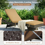 Outdoor Rattan Wicker Chaise Lounger For Poolside