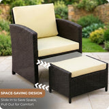 Outdoor 5 Piece Patio Wicker All Weather Sectional Furniture Set