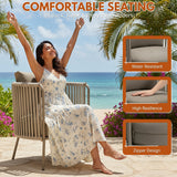 2-Piece Outdoor Rope Sofa Chairs (Grey)