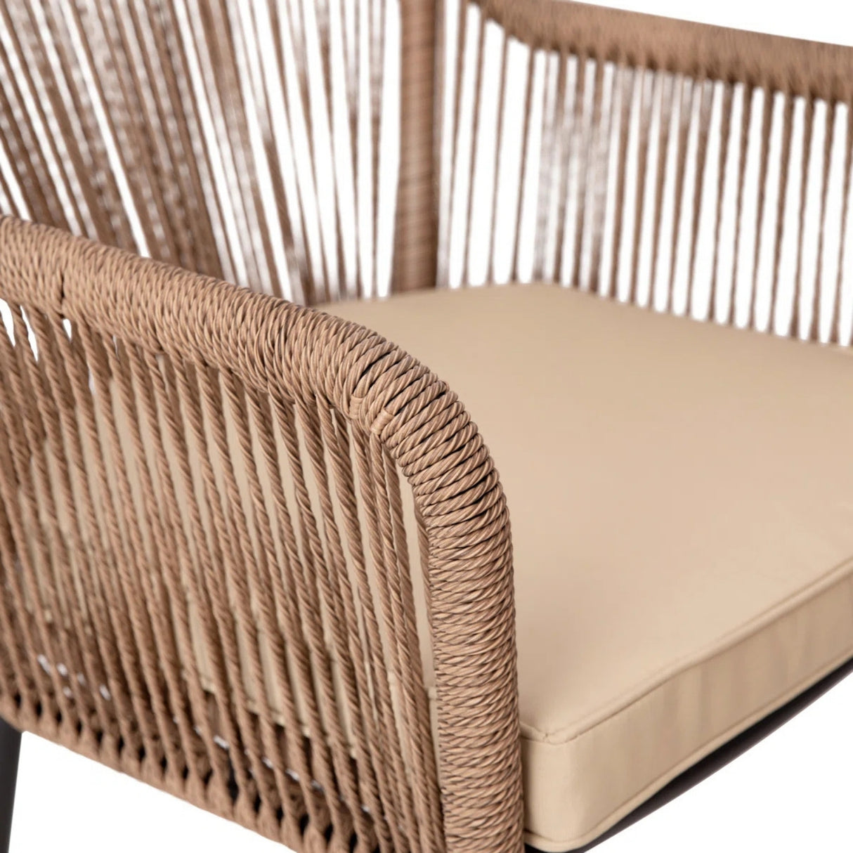 2-Piece Outdoor Rope Patio Dining Chairs