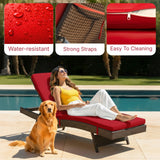 Outdoor Rattan Wicker Chaise Lounger For Poolside