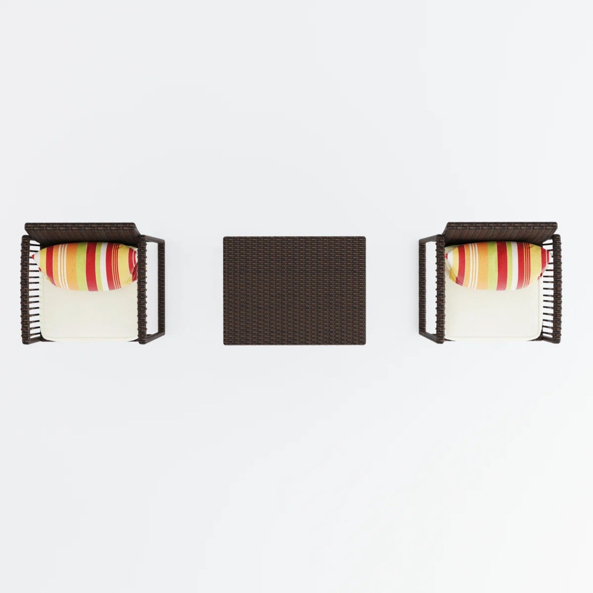Outdoor Rattan Wicker Bar Set With 2-Tier Table