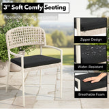 Outdoor Rope Dining Chair with Cushion (Platinum & Black)