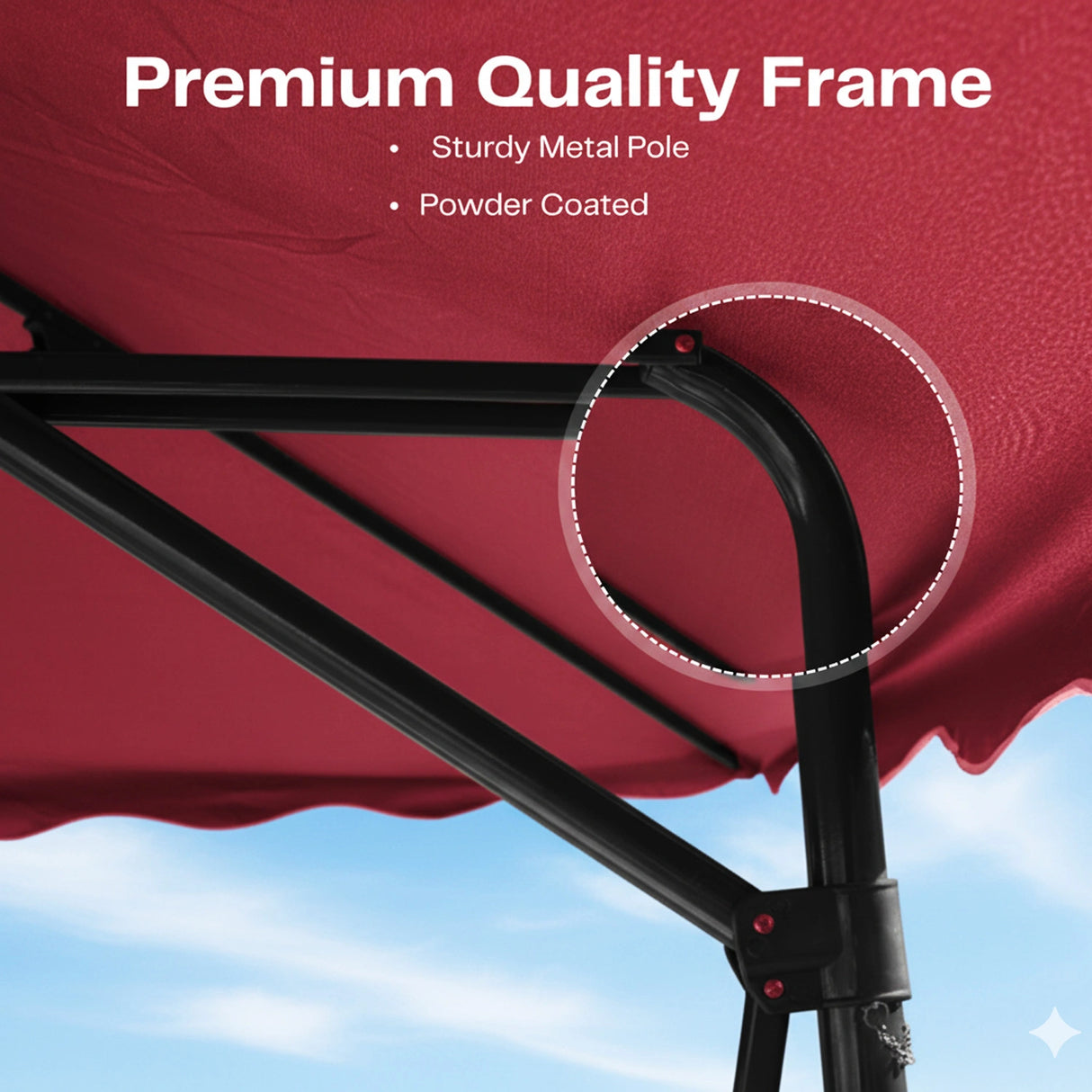 10ft Side Pole Square Shape Outdoor Umbrella With Marble Base (Red)