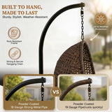 Hanging Egg Swing Chair (Dark Brown and Cream)
