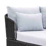 Outdoor Grey Rope Patio Daybed with Comfortable White Cushion
