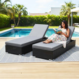 Outdoor 2-Piece Chaise Lounge Chair with Adjustable Settings and Cushions