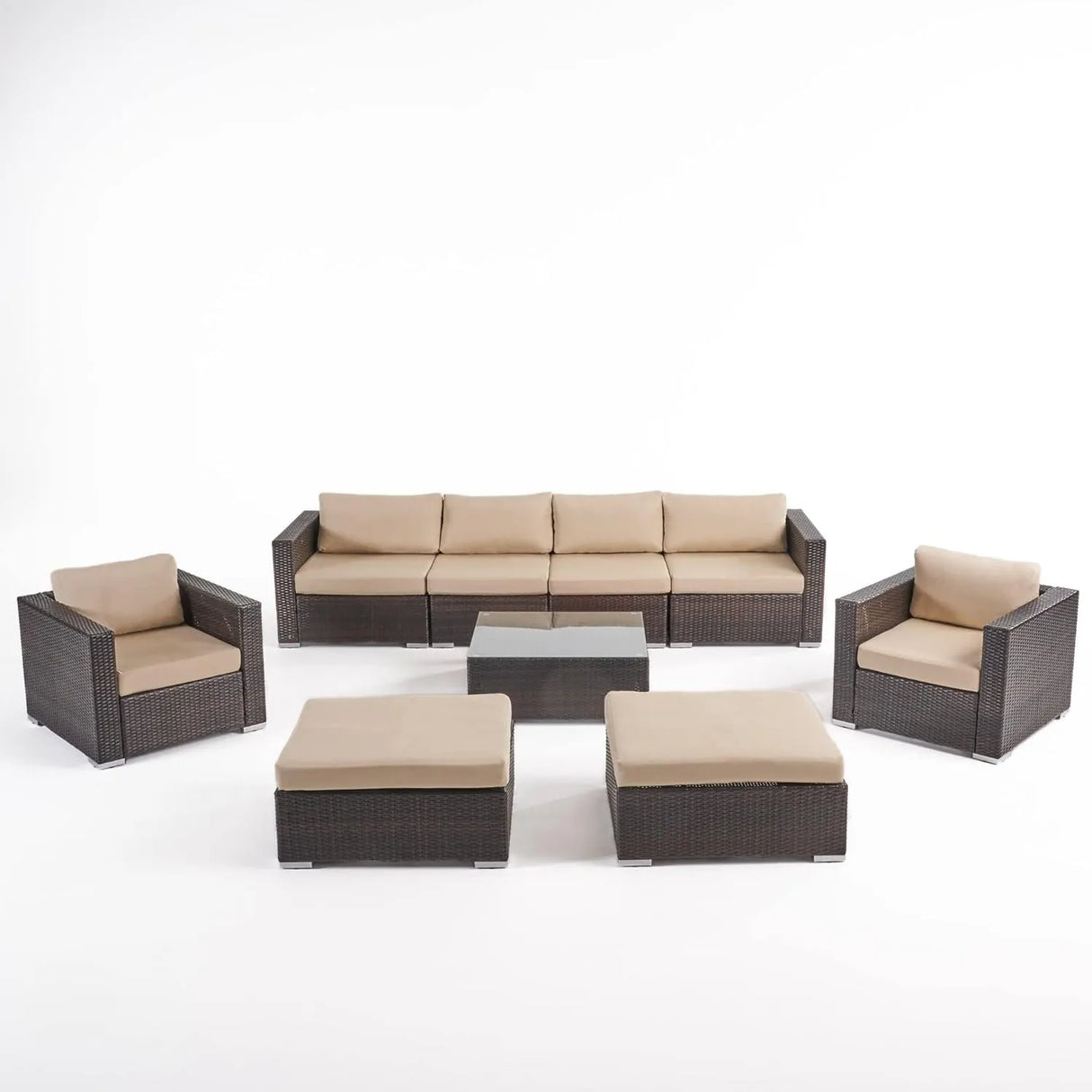Outdoor Rattan Wicker 8-Seater Sofa Set