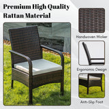 4-Piece Outdoor Rattan Wicker Patio Dining Chairs