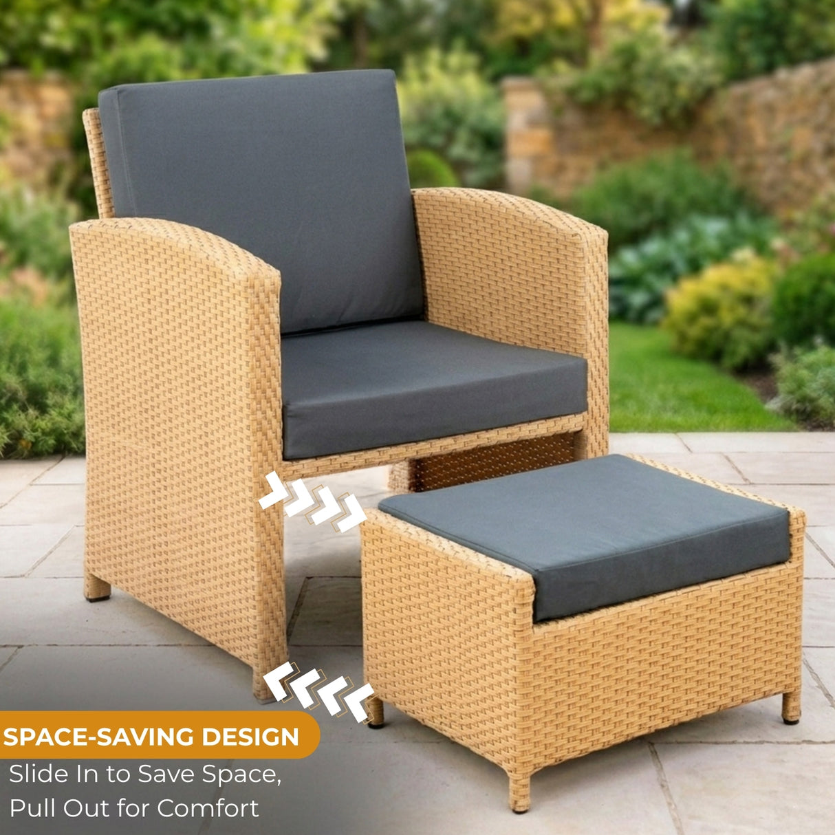 Outdoor 5 Piece Patio Wicker All Weather Sectional Furniture Set