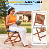 Acacia Wood Foldable Outdoor Bistro Set – 2 Chairs & Round Table
