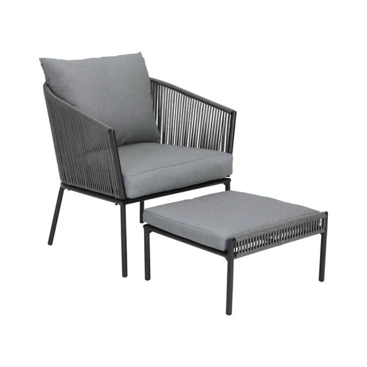 Outdoor 5 Piece Rope Patio Sofa Set (Grey)