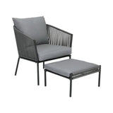 Outdoor 5 Piece Rope Patio Sofa Set (Grey)