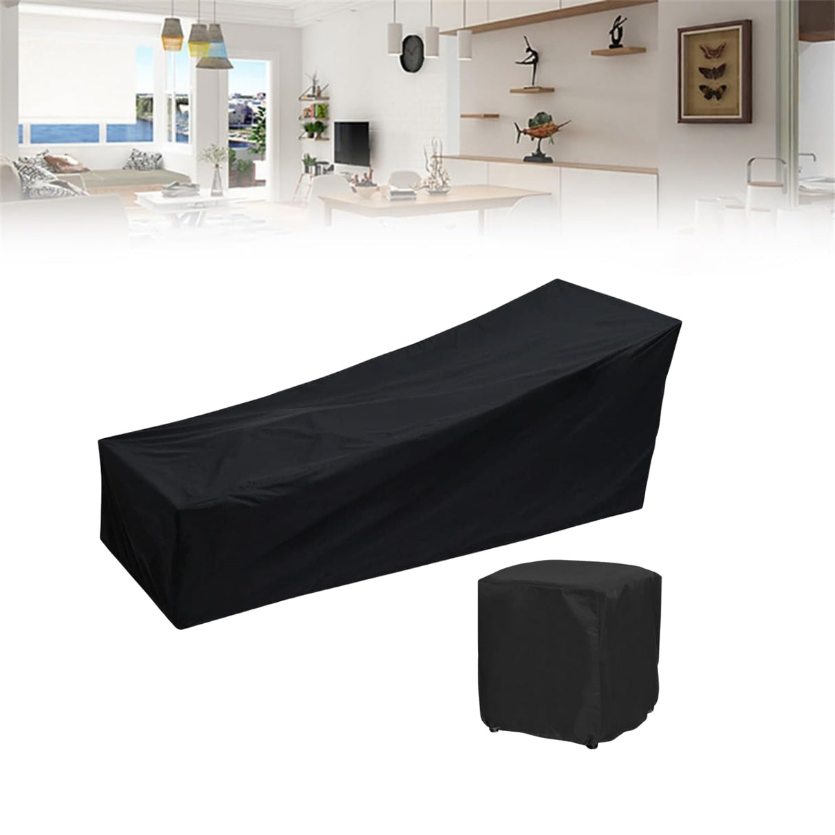 Outdoor Single Lounger With Table Cover