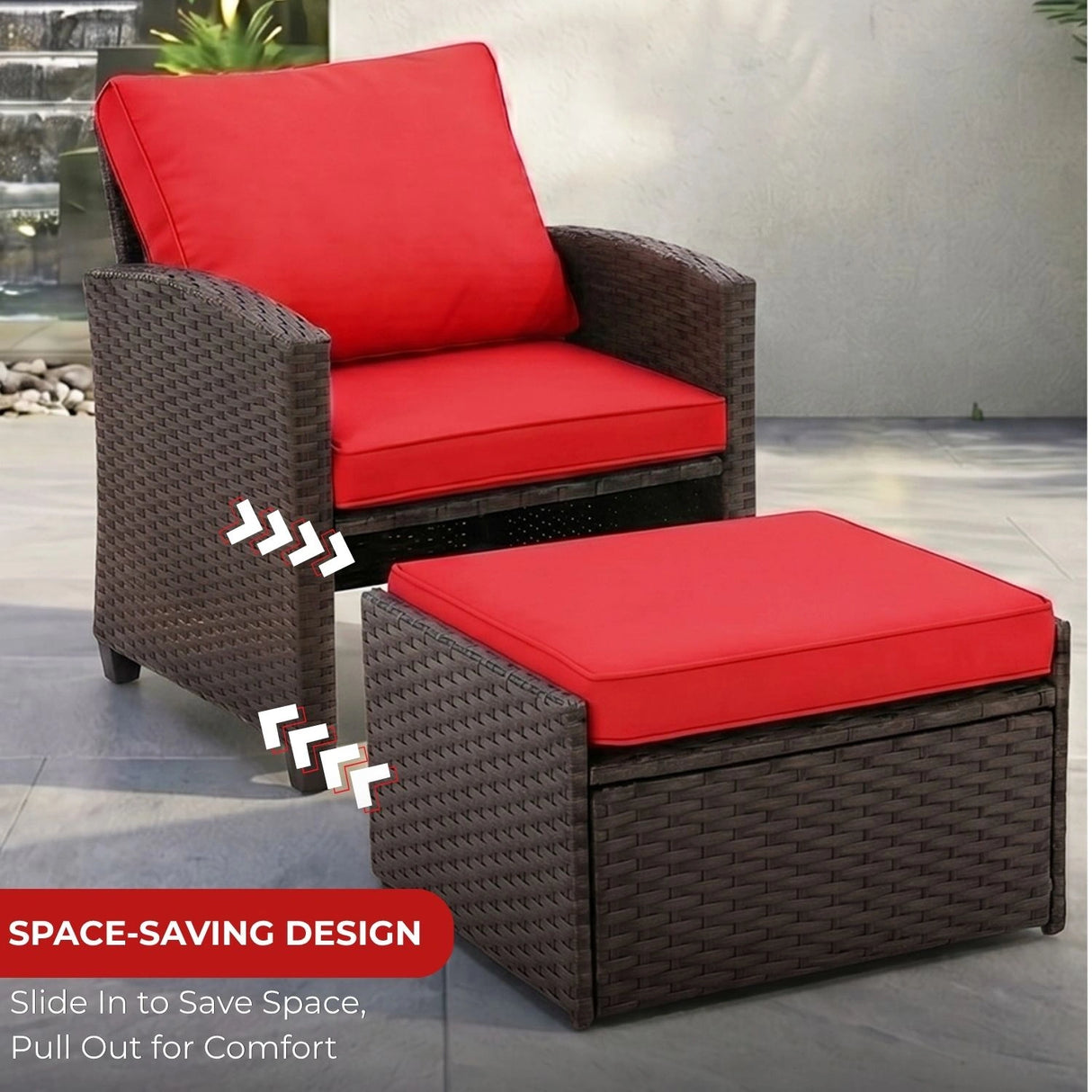 5 Piece Outdoor Patio Wicker Furniture Set