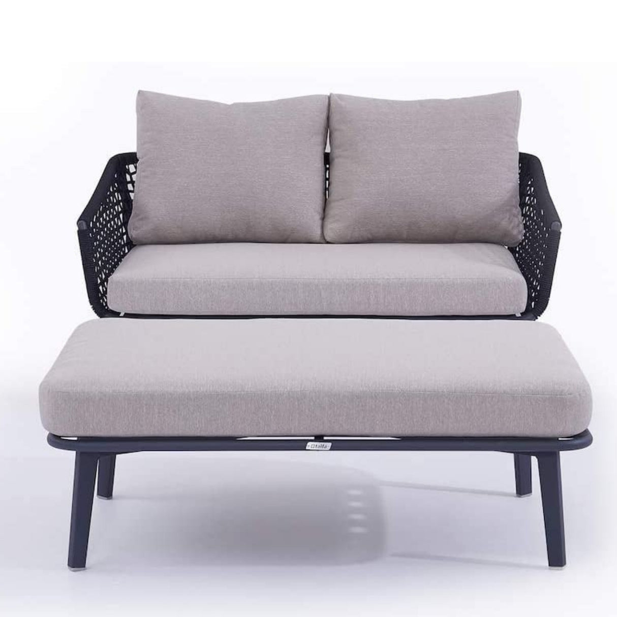 2-Piece Outdoor Rope Loveseat Sofa With Ottoman